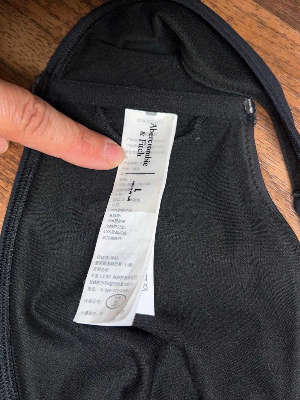 Abercrombie & Fitch Black Ring-Front Bandeau Bikini Top